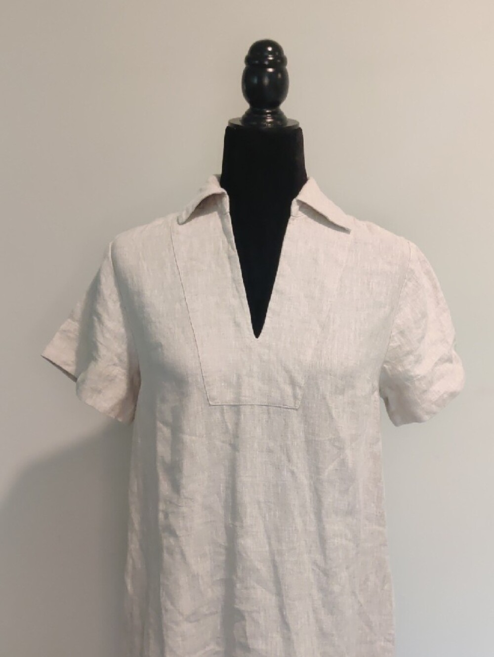 Madewell Linen Split-Neck Tunic Dress - Natural - Picture 4 of 12